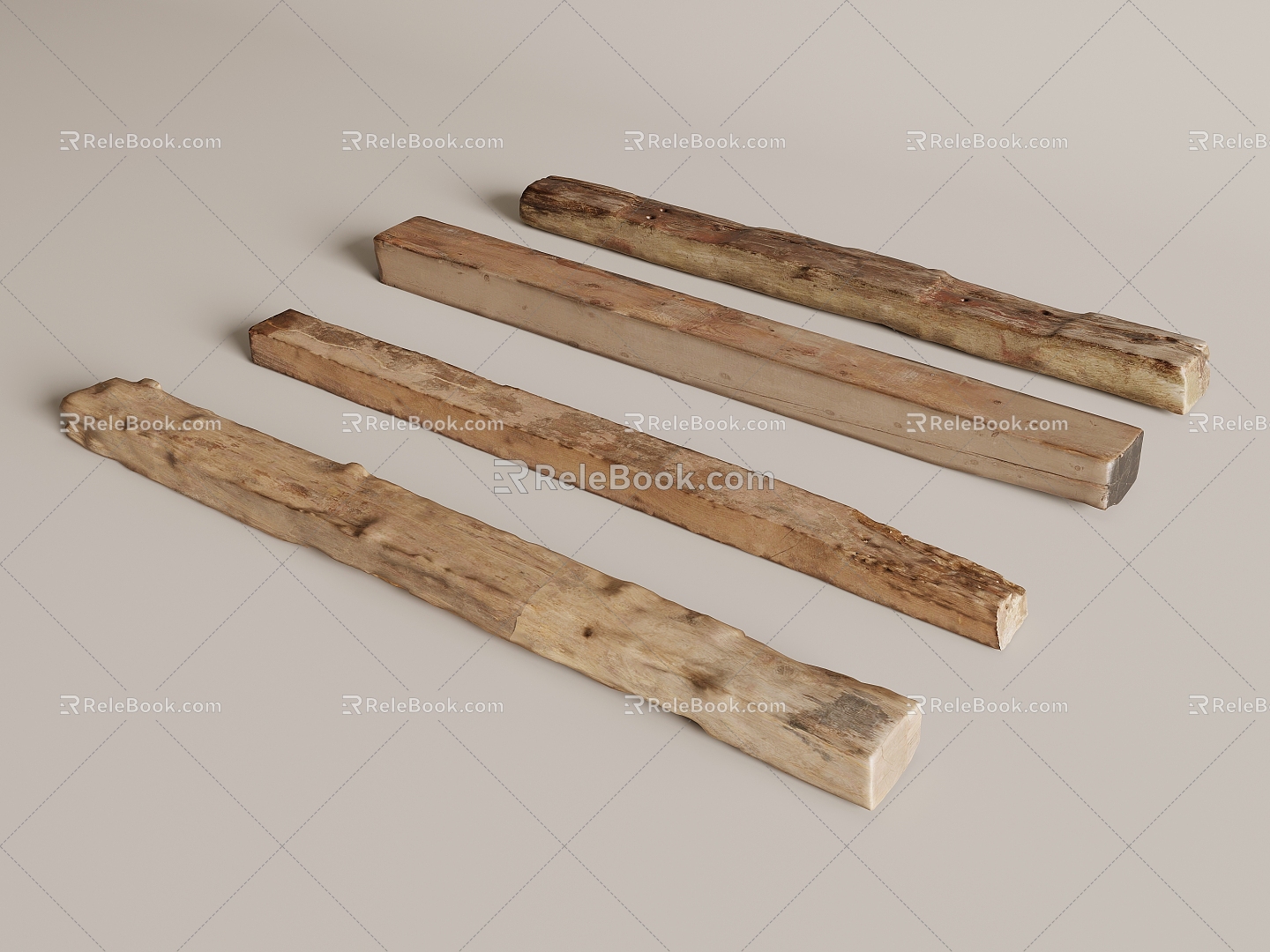 New Chinese Style Chinese Style Old Wooden Pillars 3d model