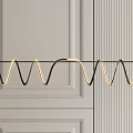 Modern Wave Design Pendant Light with Metal Frame and Warm Yellow Glow