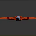 3D Model Of Red And Purple Sword With Decorative Hilt And Shiny Blade