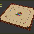 billiard pool table pool cue 3d model