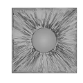 Square Frame Round Mirror with Radiant Ray Pattern for Home Decor 3d model