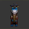 Game Movie Character Mythical Creature With Vibrant Colors Large Ears And Flame Like Tail