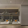 Modern Hotel Guest Room With Marble Wall TV Workstation Bookshelf And Elegant Lighting