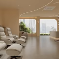 Comfortable Nail Salon Interior Design With Manicure Chairs Tables And Shelves