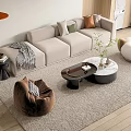 Modern Sofa Coffee Table Combination Sofa Coffee Table 3d model