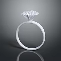 Luxury Diamond Ring with White Gold Band and Large Brilliant Sparkling Central Stone