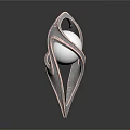 Modern Decorative Ornament Piece with Geometric Metallic Frame and White Sphere for Contemporary Interior Decoration