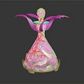 Green Decorative Figurine With Silver Winged Design For Home Decoration