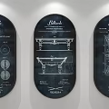 Vintage Billiard Hall Club Interior Decorative Blueprint Style Wall Art