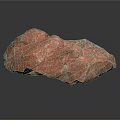 Vibrant Red Natural Stone With Rough Surface Texture For Decorative And Construction Use 3d model