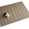Elegant Square Carpet With Neutral Zigzag Pattern And White Cushion 3d model