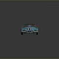Vintage Blue Classic Car With Black Roof Red Interior And Streamlined Design