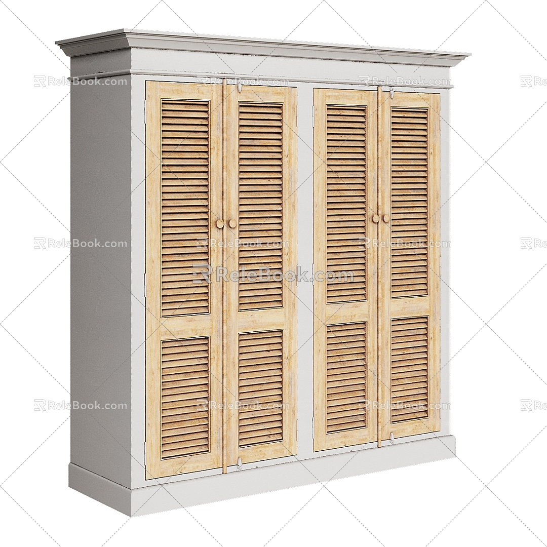 Nordic Simple Wardrobe Wardrobe Simple Cabinet Cabinet Wooden Cabinet Decorative Cabinet 3d model