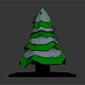 Green Layered Christmas Tree With Colorful Lights Gray Top And White Hexagonal Base