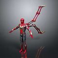 Game Movie Character SpiderMan With Red And Black Suit And Mechanical Arms
