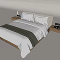 Modern Single Bed With White Sheets Green Blanket Bedside Tables Table Lamps And Alarm Clocks