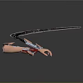 Futuristic Mechanical Arm With Human Hand Featuring Metal And Red Details