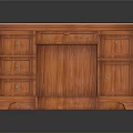 Traditional Wooden Office Desk With Multiple Drawers And Classic Design Elements
