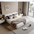Modern Double Bed 3d model