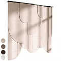 Beige Curtains With Wavy Design And Multiple Color Options For Home Decor