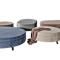Modern sofa stool combination 3d model