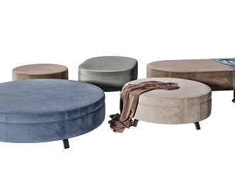 Modern sofa stool combination 3d model