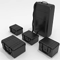 Black Hard Shell Storage Cases With Portable Design And Durable Construction 3d model