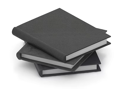 Black Hardcover Books Neatly Stacked Together in a Pile for Reading 3d model