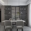 Modern Living Dining Room Interior With TV Wall Green Plant And Coffee Table Decor