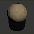 Beige Baseball Cap With Black Brim And Modern Stitched Design Fashion Accessory