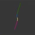 Yellow Lightsaber with Black Handle and Glowing Blade on Dark Background