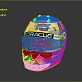 Tactical Military Helmet With Red Bull Oracle EA Logos As Weapon Gear