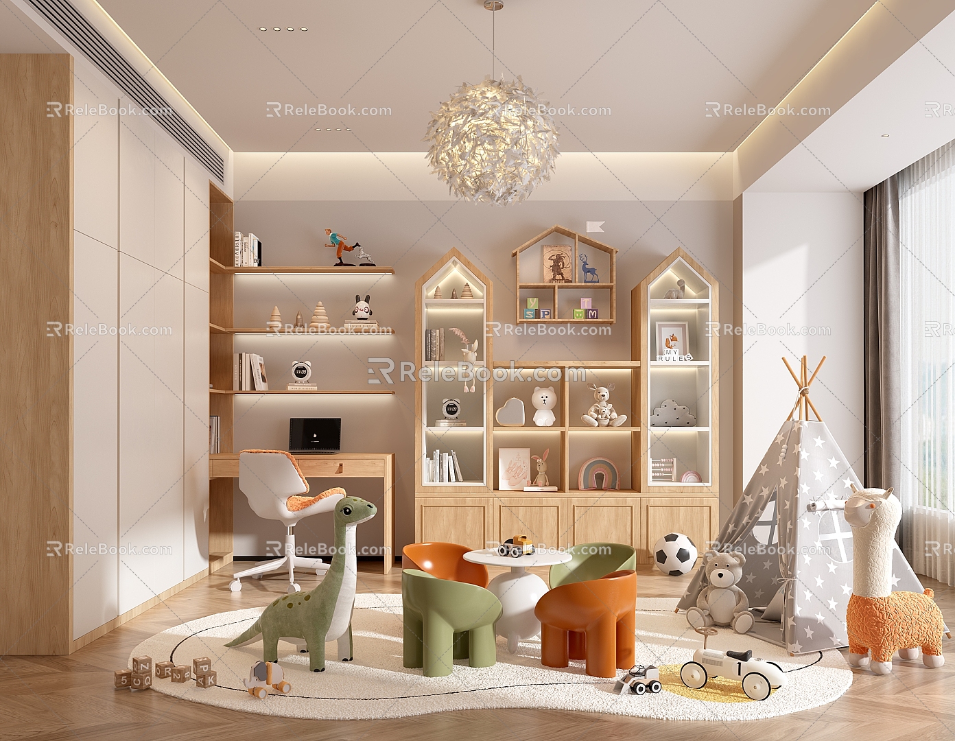 Modern recreation room children's toy room 3d model