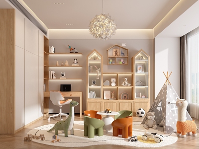 Modern recreation room children's toy room 3d model