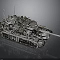 Modern Armored Military Vehicle With Camouflage Paint Antenna And Cannon Design