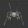 Futuristic Game Movie Mecha Character with Metal Armor and Sharp Blade Weapons