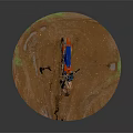 Muddy Blue And Red Off Road Motorcycle With Number 36 On Dirt Terrain
