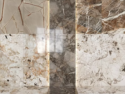 Diverse Marble Patterned Components For Interior Wall And Floor Decoration Panels 3d model
