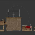 Wooden Furniture Pieces Including Table Chair Bench Metal Bed Frame And Storage Box