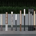 Modern Outdoor Lights Featuring Contemporary Pillar Designs And Illuminated Patterns 3d model