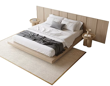 Modern Double Bed 3d model