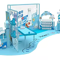 Pudgy Penguin Milk Products Blue Booth Photo Check in Spot With Yogurt