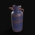 Durable Blue Metal Household Gas Cylinder With Red Hose And Valve
