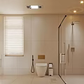 Warm Cream Toned Modern Bathroom With LED Backlit Mirror Floating Vanity And Smart Toilet
