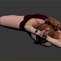Woman Doing Yoga Single Leg Standing With Hands Raised In Pink Sports Bra Maroon Shorts