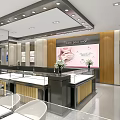 Modern Jewelry Store Interior Featuring Glass Display Cases Mirrored Walls And Elegant Lighting