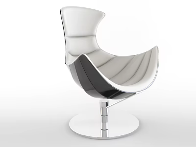 Modern Stylish Office Chair With Sleek Curved Design And Silver Metal Base 3d model