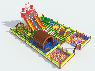 Bouncy Castle Naughty Castle Steam Bag Amusement Equipment 3d model