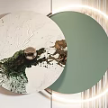 Elegant Modern Circular Wall Decor With Natural Patterns And LED Lighting For Home Interior 3d model