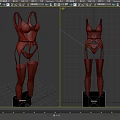 Red Sheer Lingerie Set with Garter Belt and Stockings Sexy Fitted Design